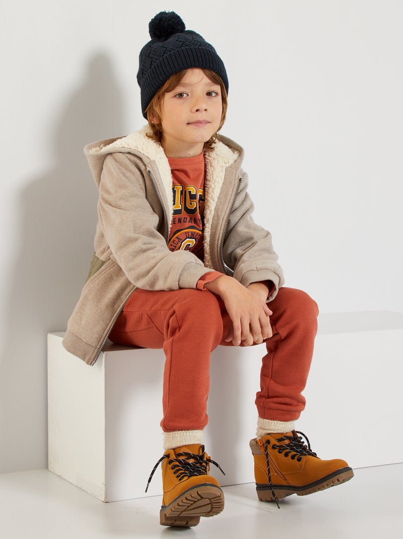 Pantalon molleton rouge brique - Kiabi