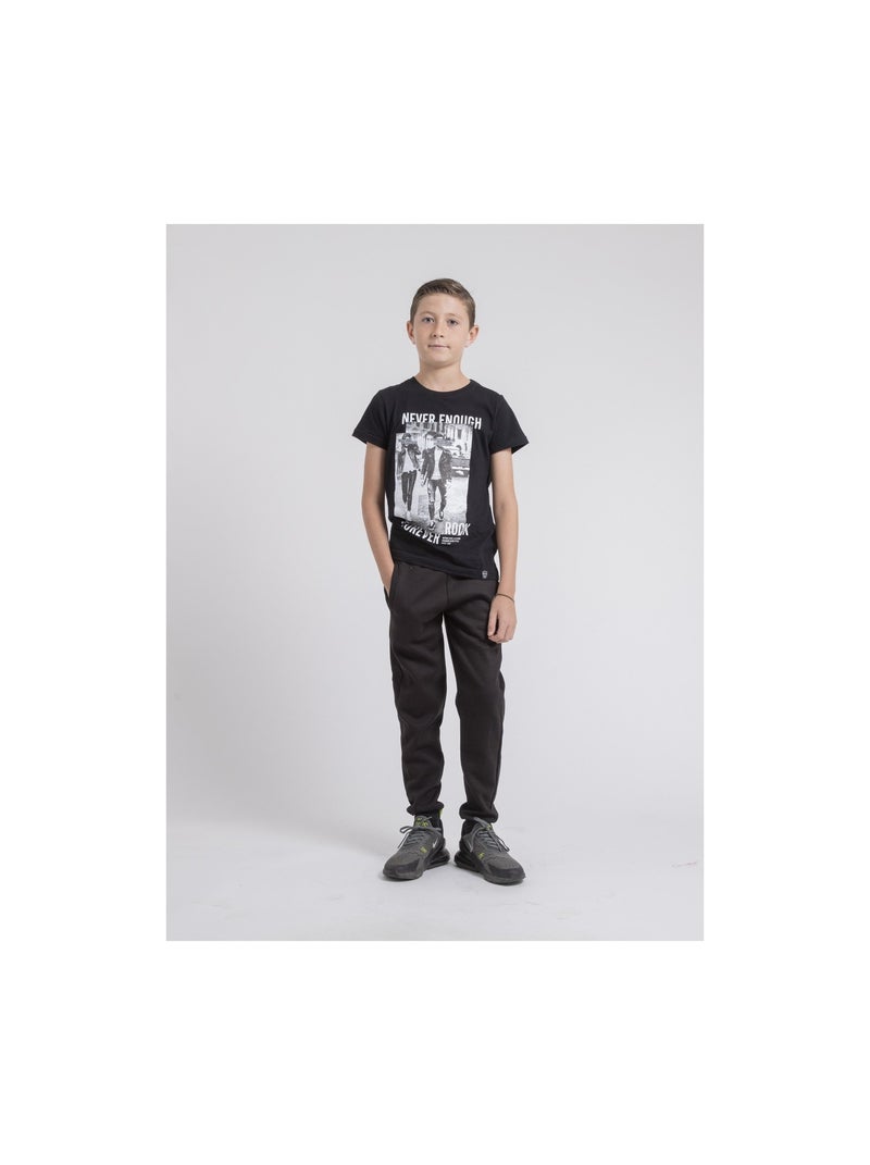 Pantalon molleton VERCOUT garçon Noir - Kiabi