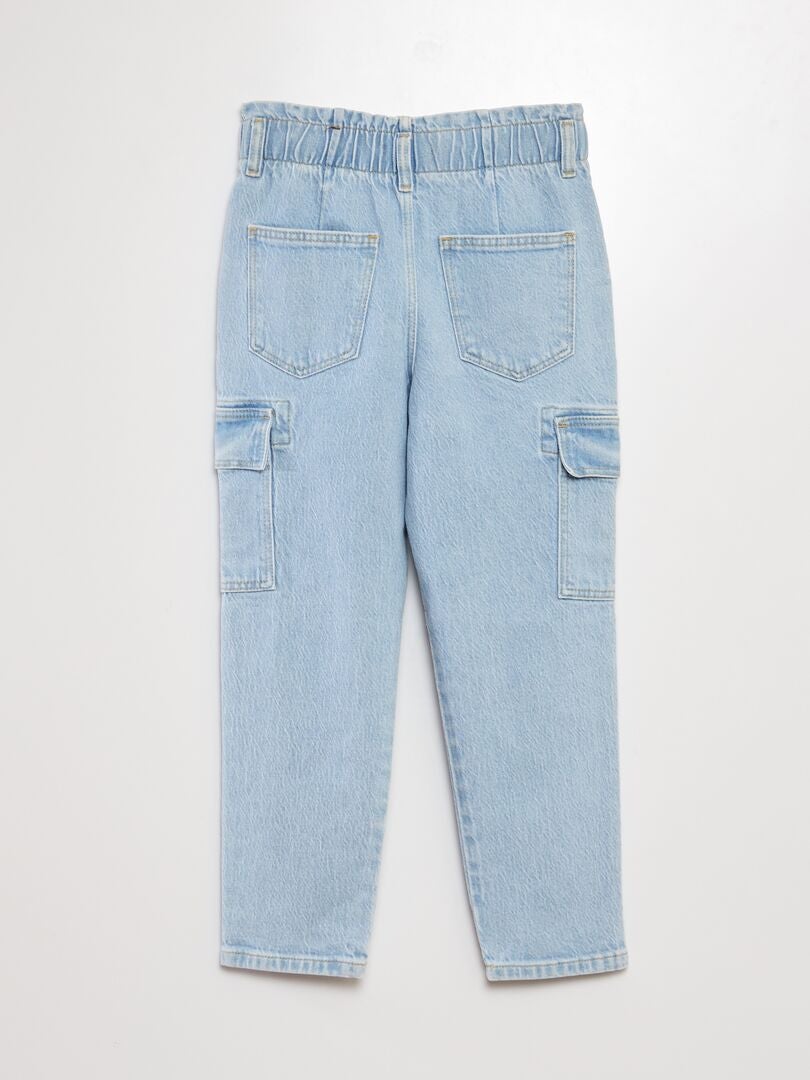 Pantalon Mom Noir Zafa - Coupe Décontractée Avec Ceinture Imprimée Et Poches - Taille Unique