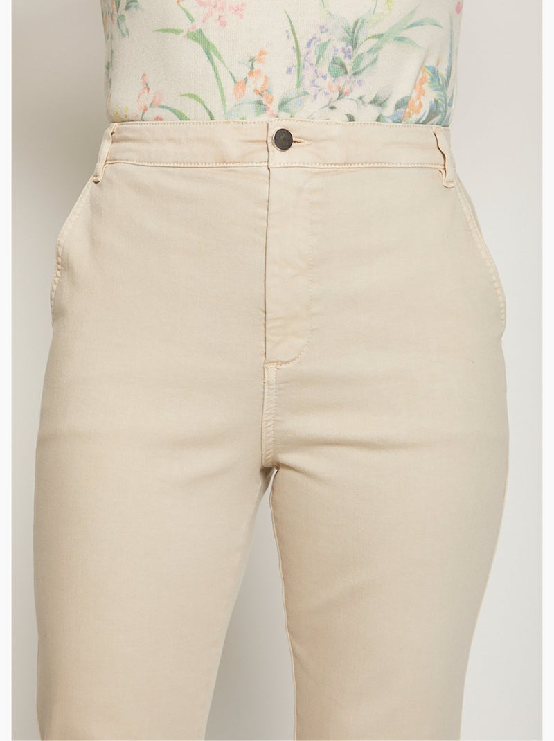 Pantalon MORPHOSTYLE tissu stretch Beige - Kiabi