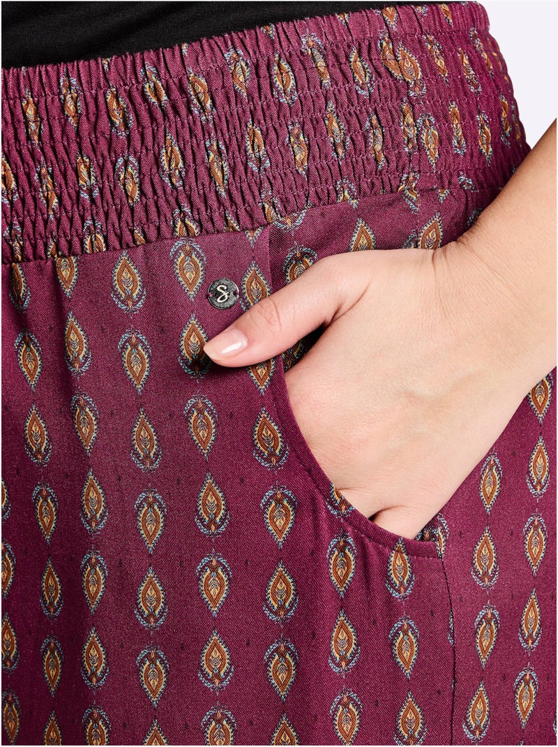 Pantalon Motif Imprimé - Taille Standard - Sheego Bordeaux - Kiabi