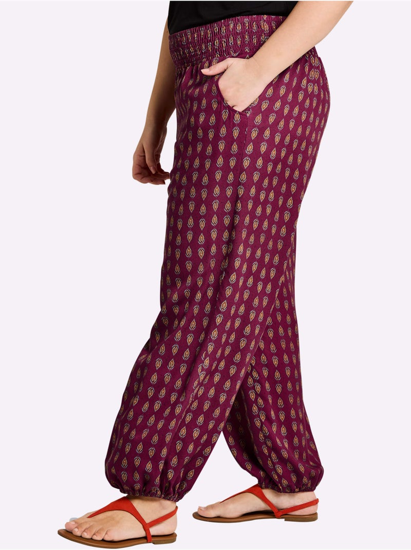 Pantalon Motif Imprimé - Taille Standard - Sheego Bordeaux - Kiabi