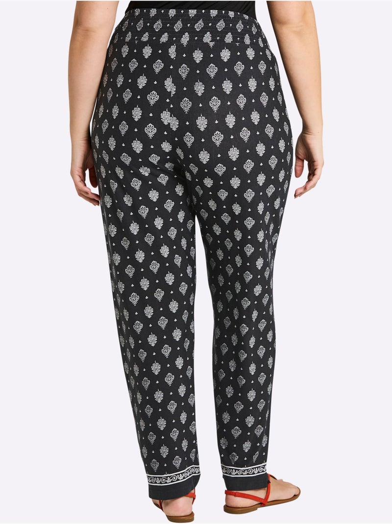 Pantalon Motif Imprimé - Taille Standard - Sheego Noir Ecru - Kiabi