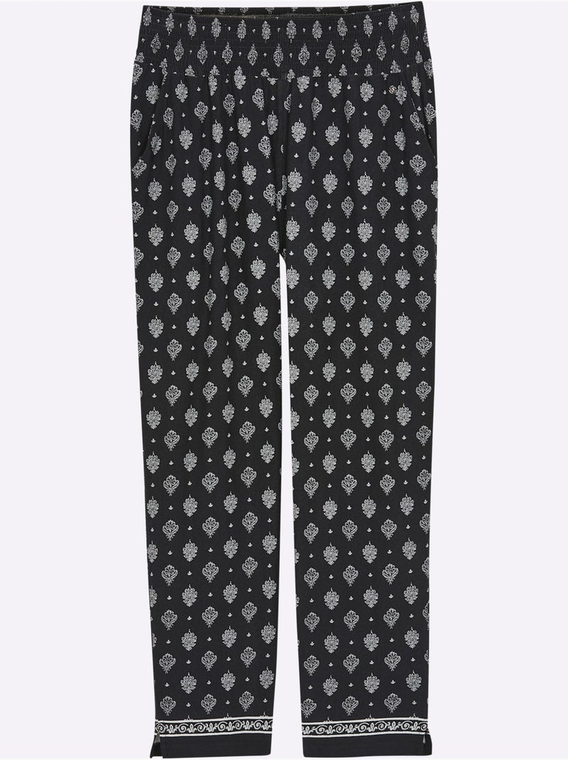 Pantalon Motif Imprimé - Taille Standard - Sheego Noir Ecru - Kiabi