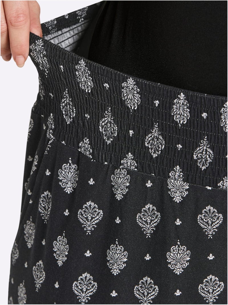 Pantalon Motif Imprimé - Taille Standard - Sheego Noir Ecru - Kiabi