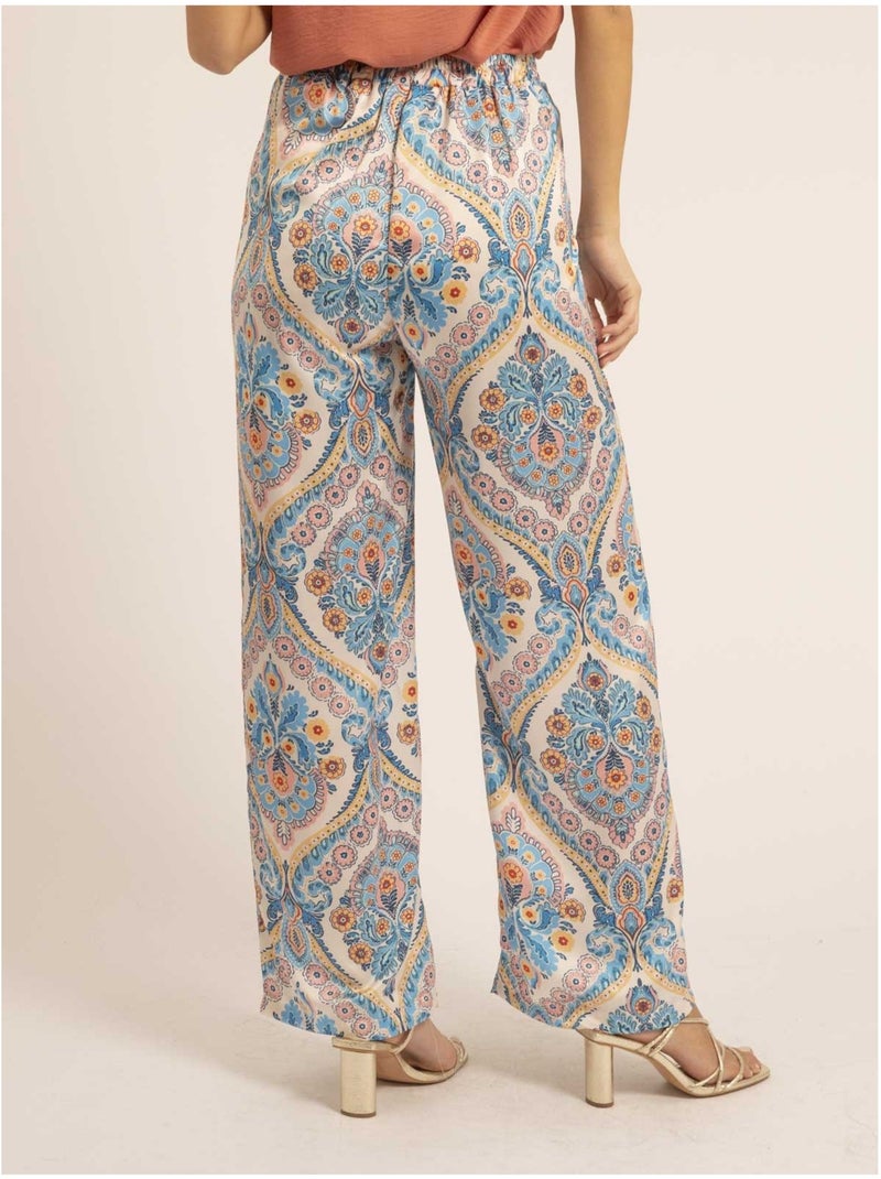 Pantalon motifs EDMA Bleu - Kiabi