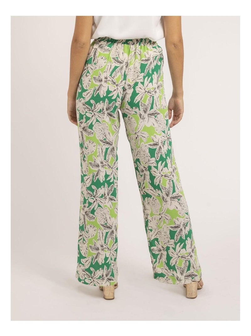 Pantalon motifs ELIENOR Vert - Kiabi