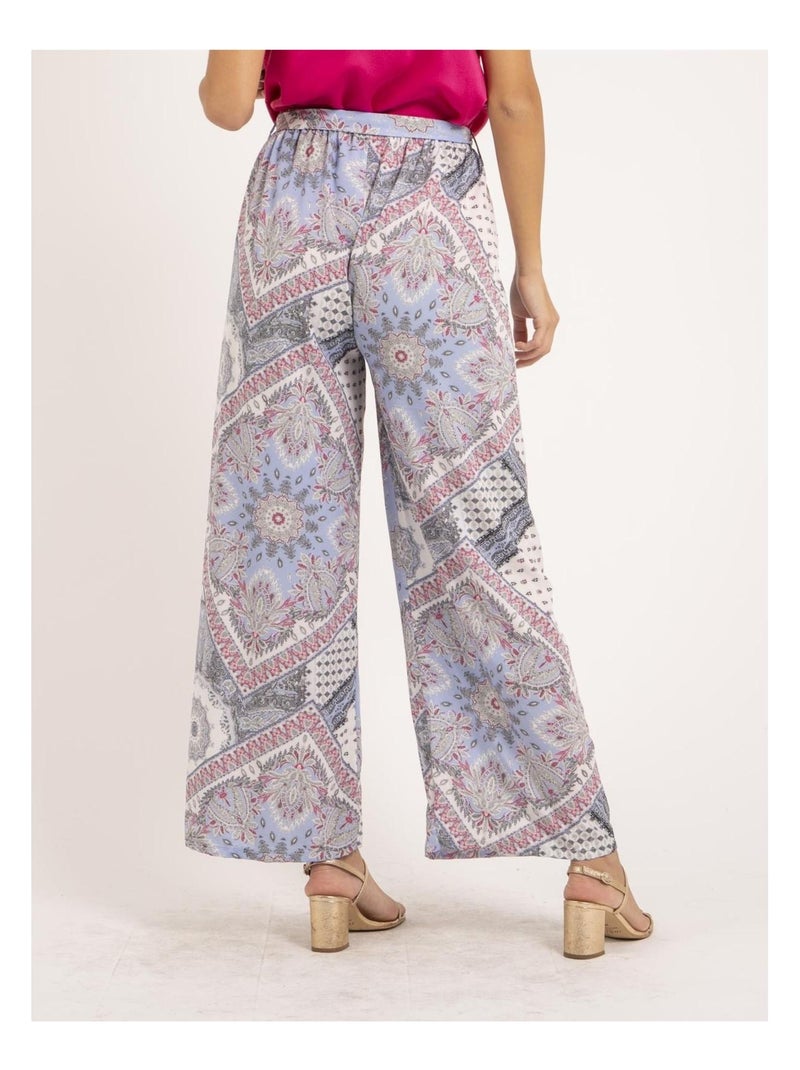 Pantalon motifs ELOANE Bleu - Kiabi