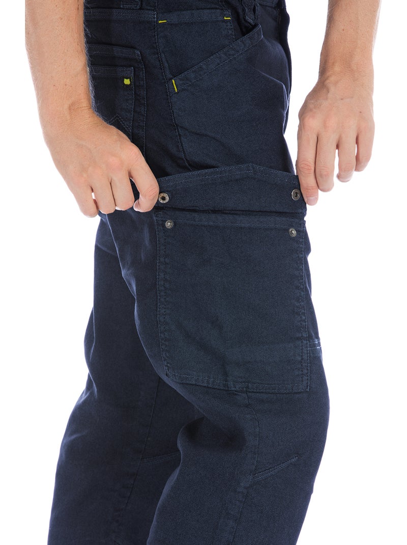 Pantalon multi-poches à ceinture haute dans le dos WELLER6 Bleu - Kiabi