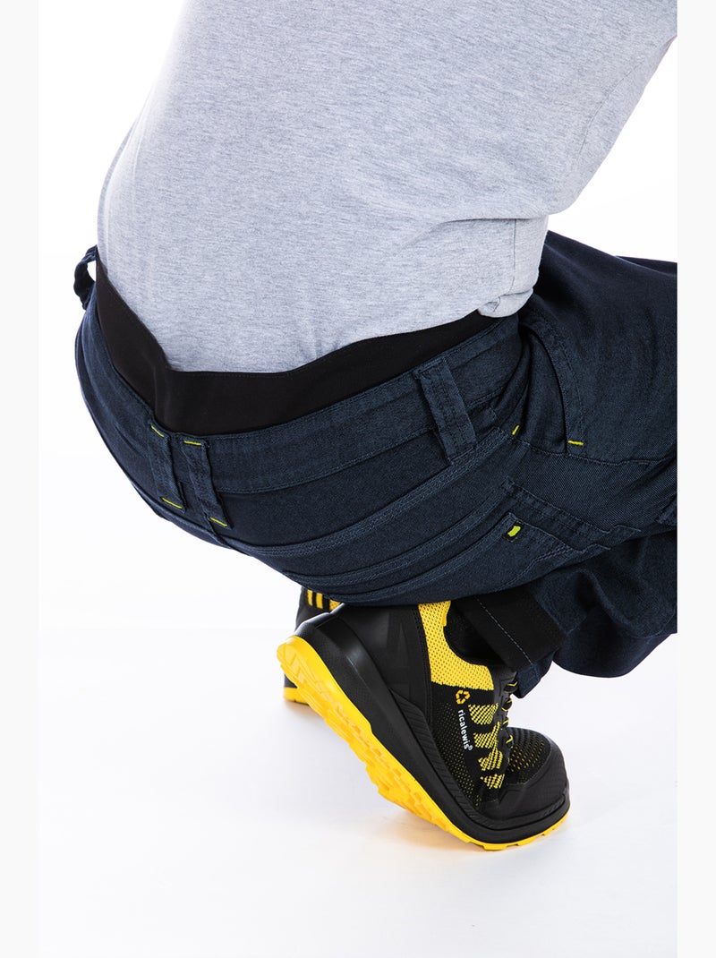 Pantalon multi-poches à ceinture haute dans le dos WELLER6 Bleu - Kiabi