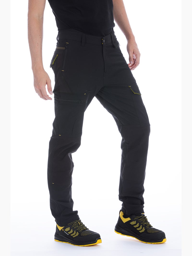 Pantalon multi-poches en bi-stretch AXIS Noir - Kiabi