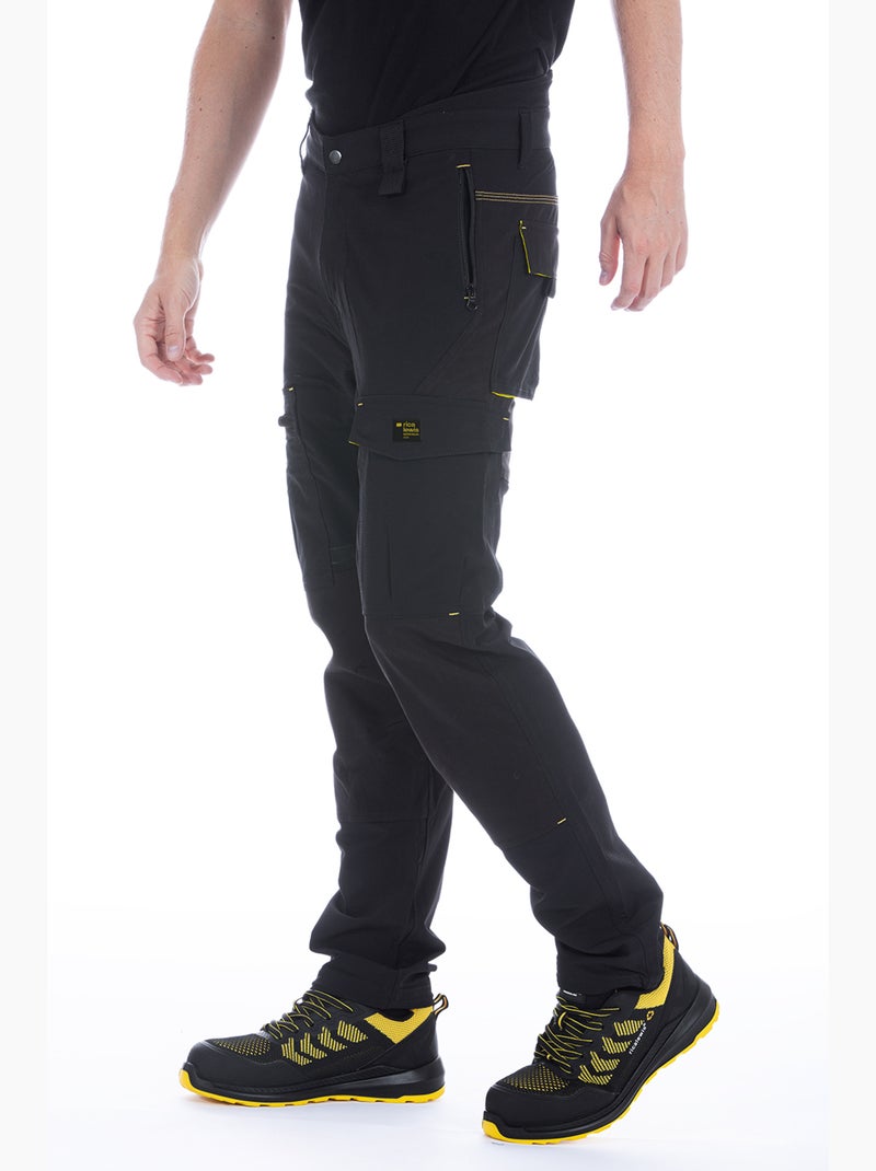 Pantalon multi-poches en bi-stretch AXIS Noir - Kiabi