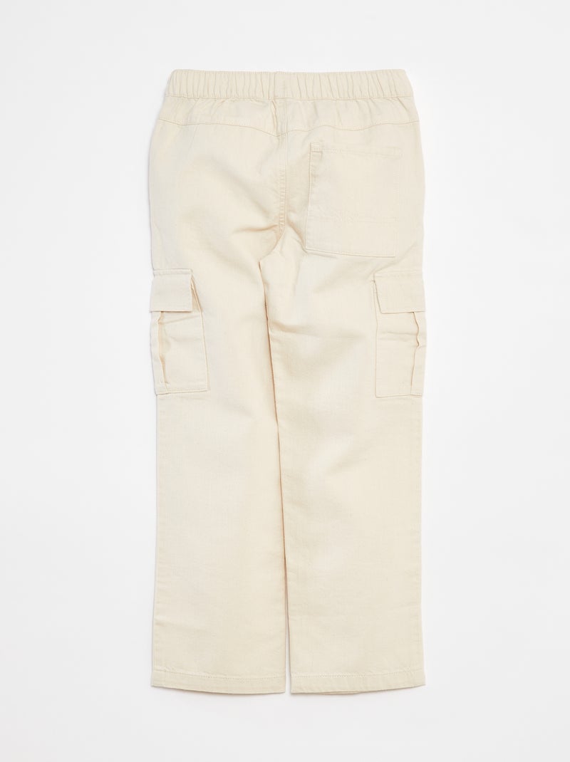 Pantalon multipoche avec taille ajustable Blanc - Kiabi