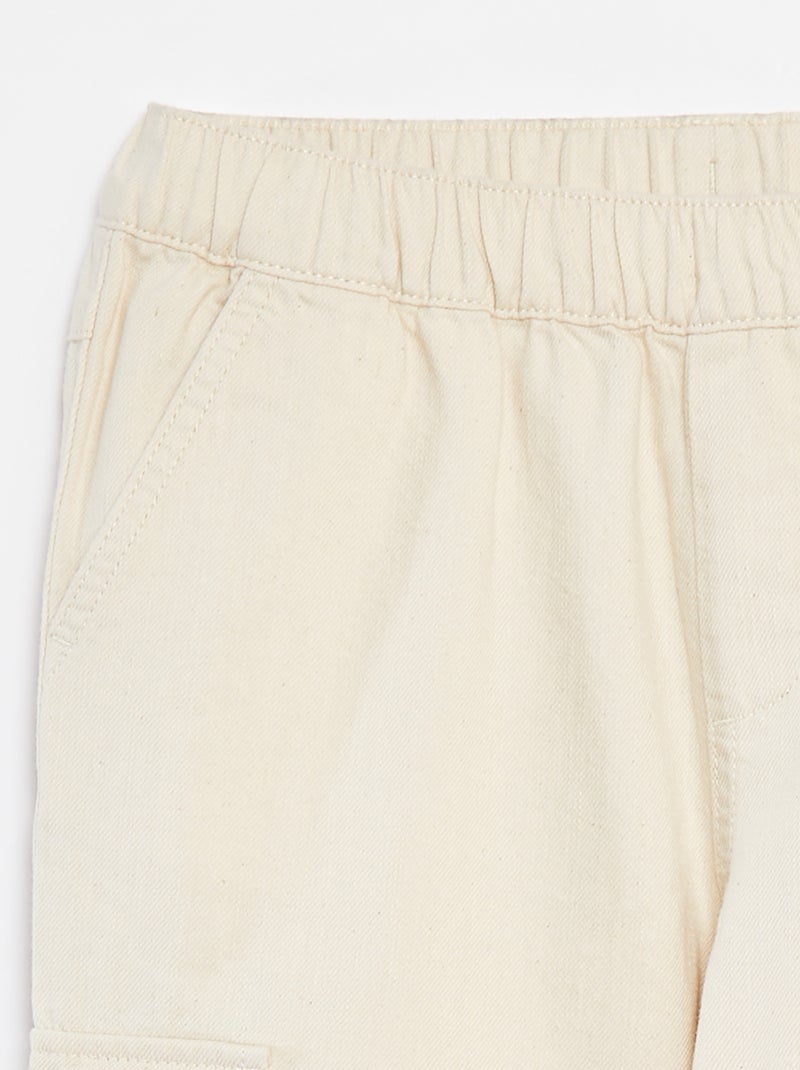 Pantalon multipoche avec taille ajustable Blanc - Kiabi