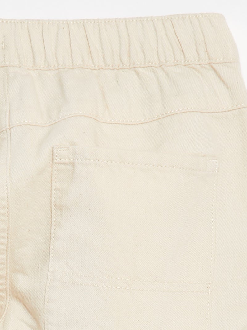 Pantalon multipoche avec taille ajustable Blanc - Kiabi