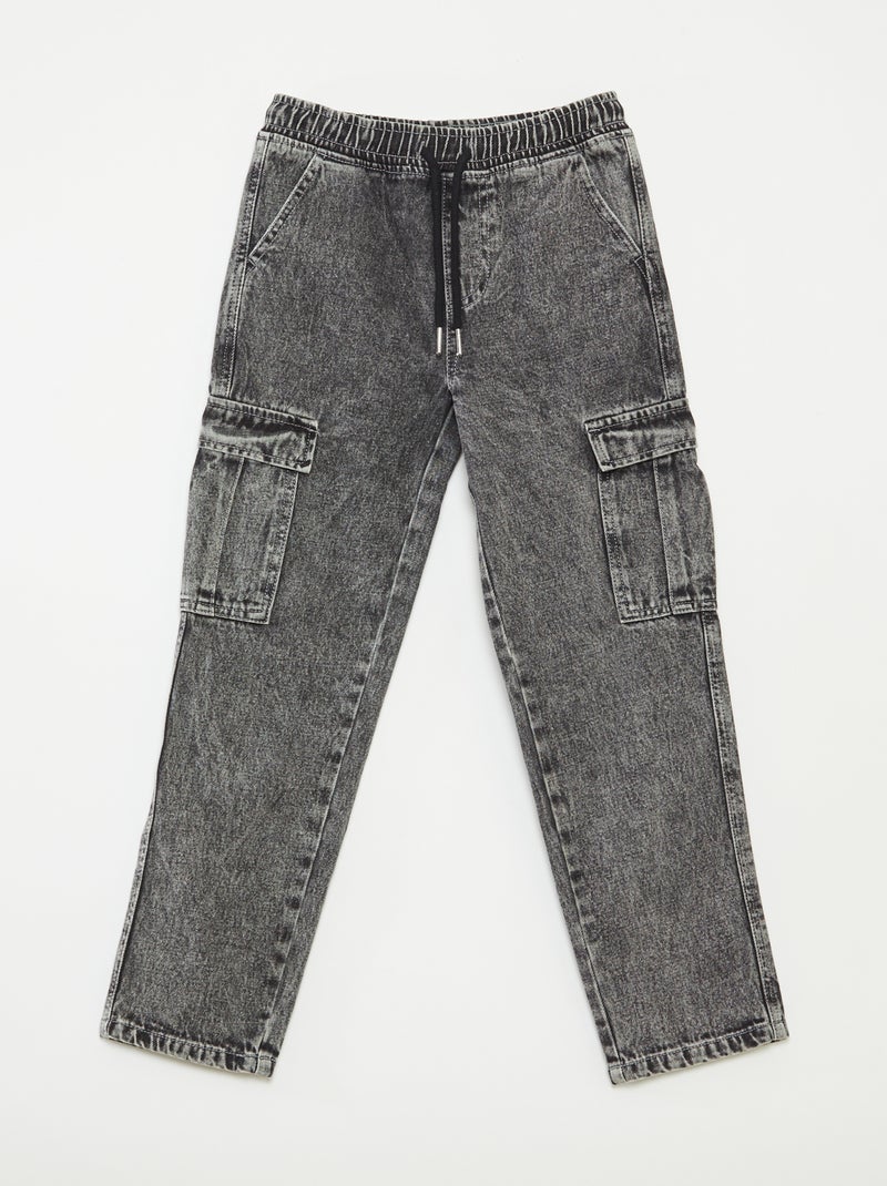 Pantalon multipoche élastiqué Gris foncé - Kiabi