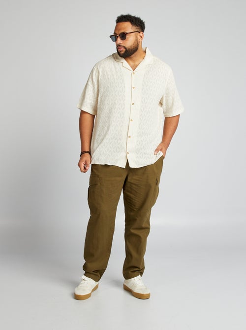 Pantalon multipoche en lin mélangé - Kiabi