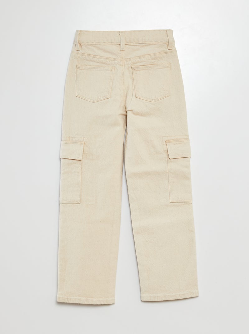 Pantalon multipoche en twill - Coupe + ajustée BLANC - Kiabi
