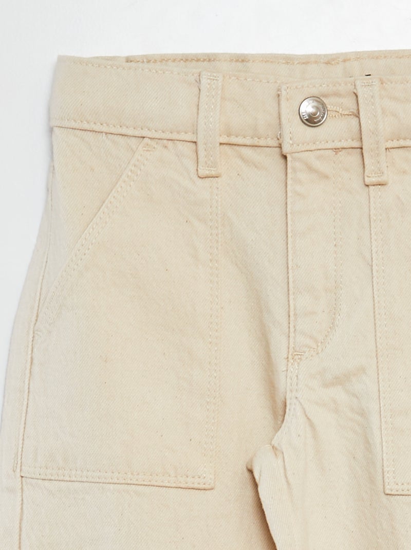 Pantalon multipoche en twill - Coupe + ajustée BLANC - Kiabi