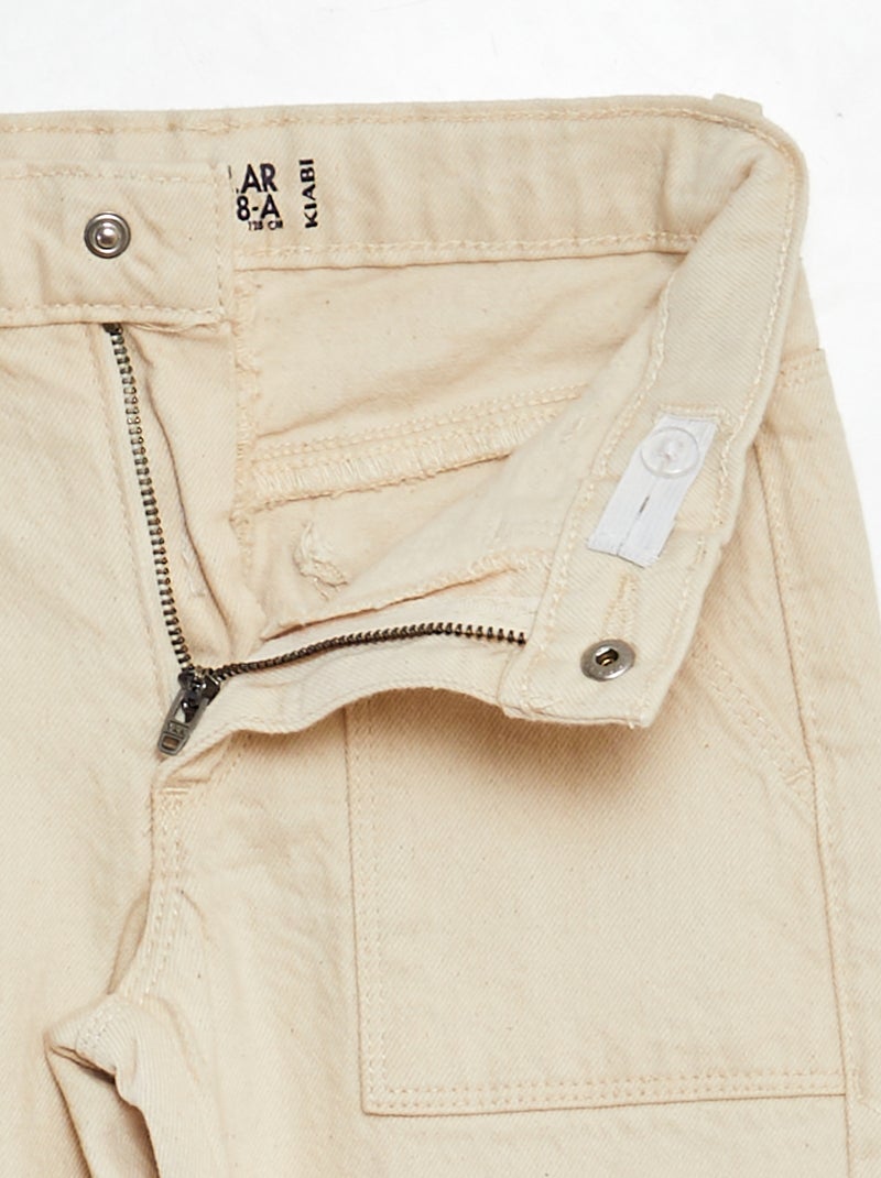 Pantalon multipoche en twill - Coupe + ajustée BLANC - Kiabi