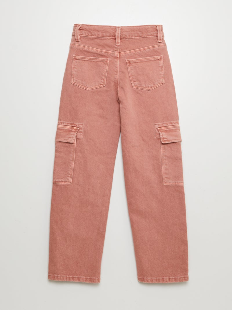 Pantalon multipoche en twill - Coupe + ajustée Rose - Kiabi