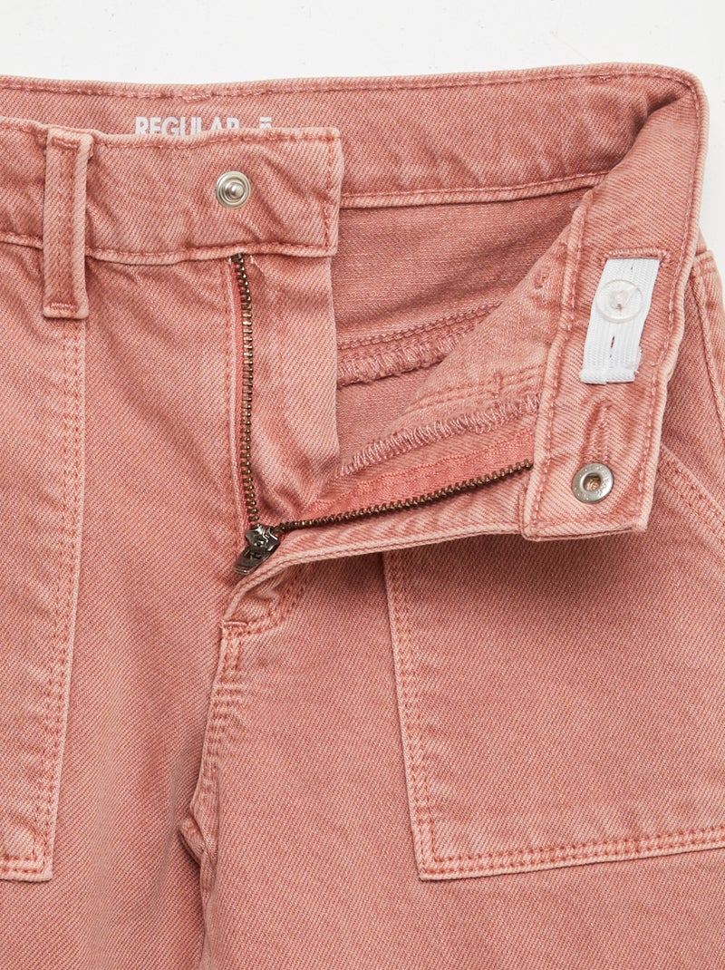 Pantalon multipoche en twill - Coupe + ajustée Rose - Kiabi