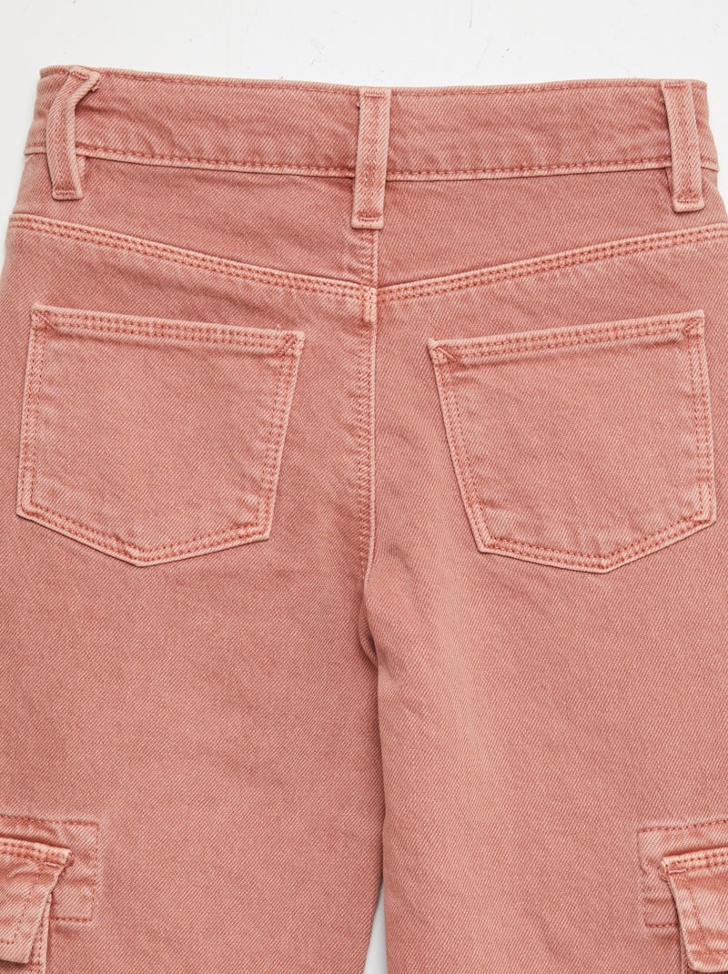 Pantalon multipoche en twill - Coupe + ajustée Rose - Kiabi