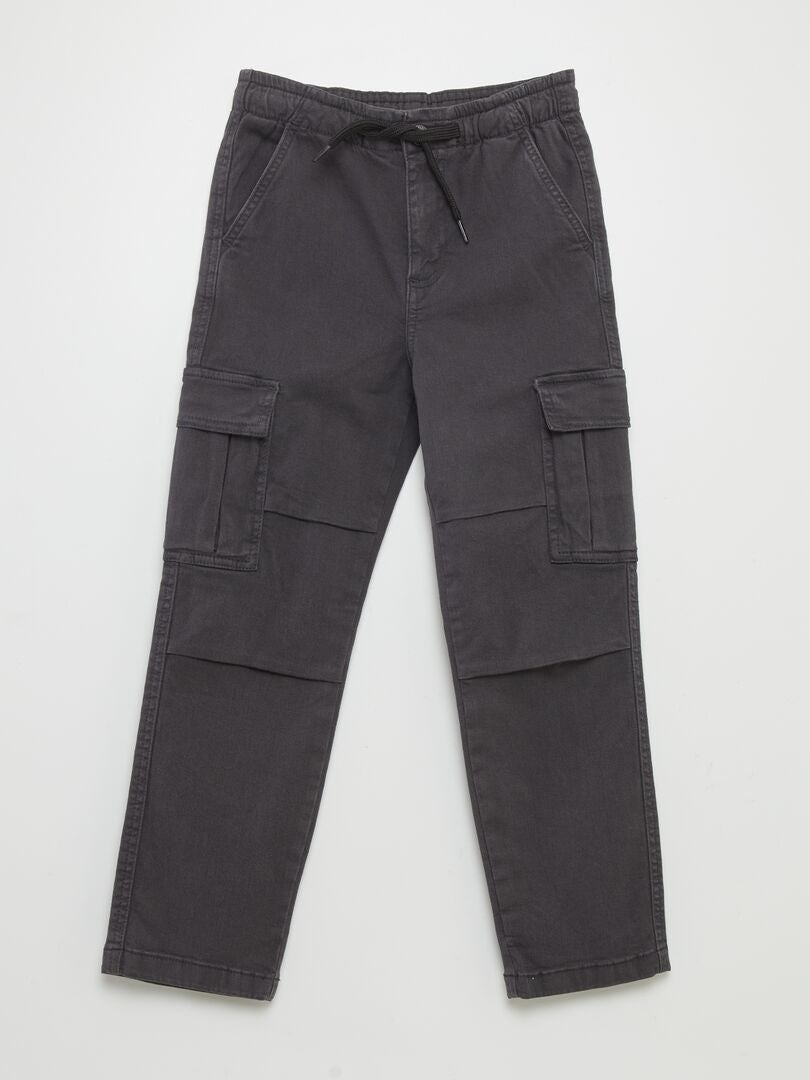 Pantalon multipoche gris foncé - Kiabi