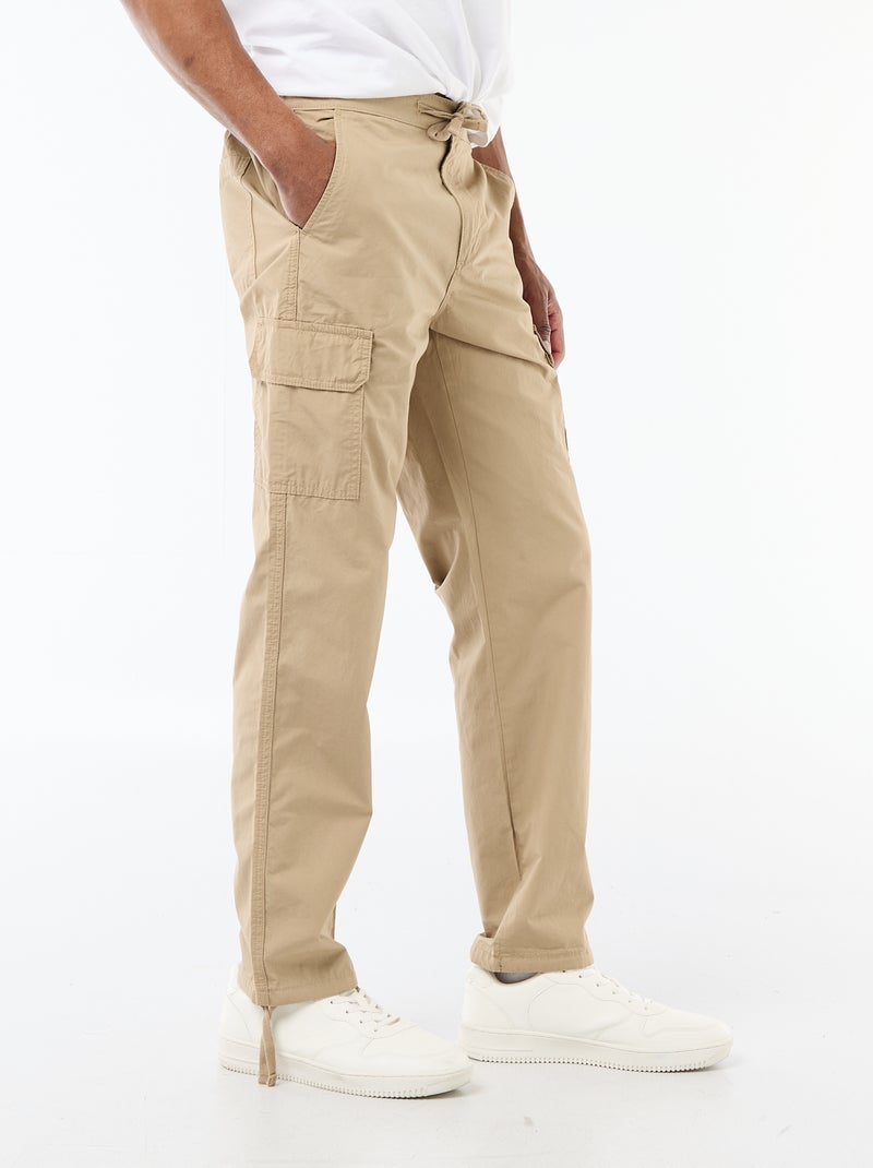 Pantalon multipoche regular fit Beige - Kiabi