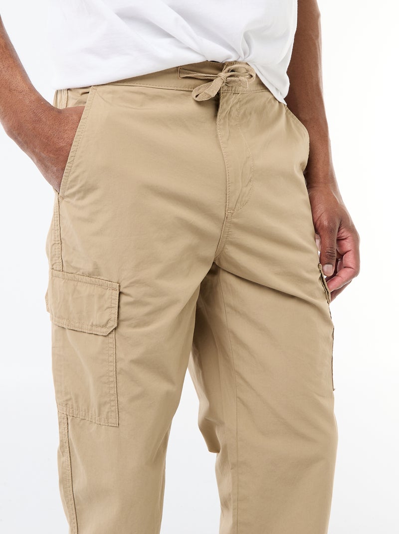 Pantalon multipoche regular fit Beige - Kiabi