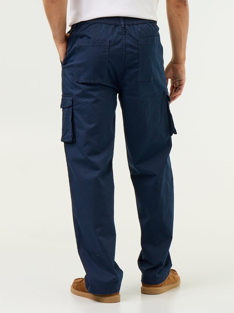 Pantalon multipoche regular fit Bleu - Kiabi