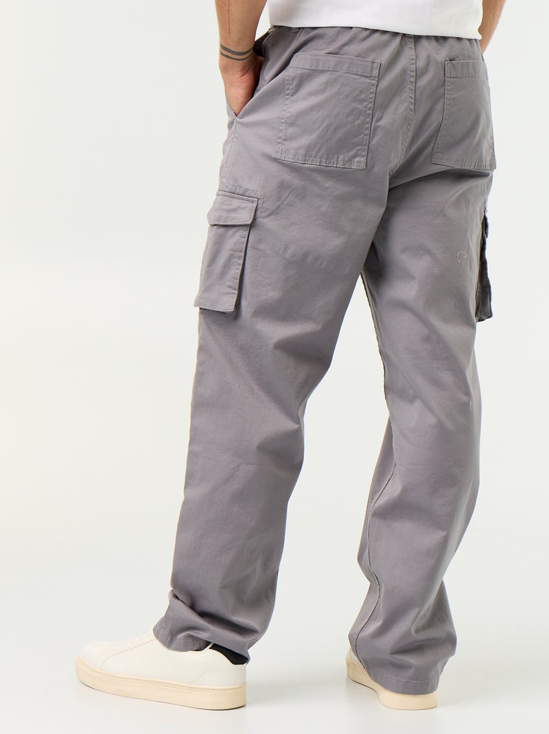 Pantalon multipoche regular fit Gris - Kiabi