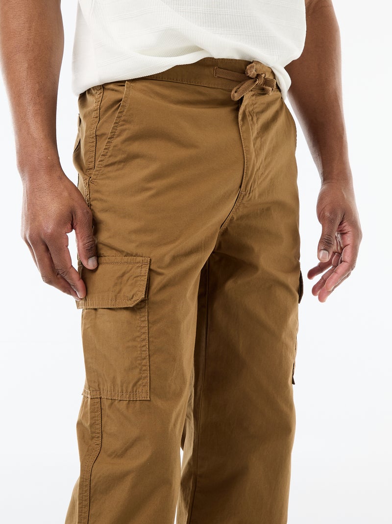 Pantalon multipoche regular fit Marron - Kiabi