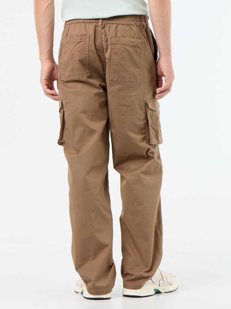 Pantalon multipoche regular fit Marron - Kiabi