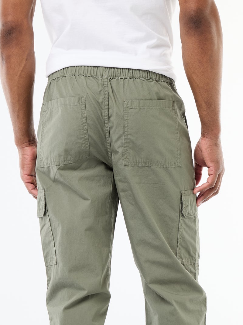 Pantalon multipoche regular fit Vert - Kiabi