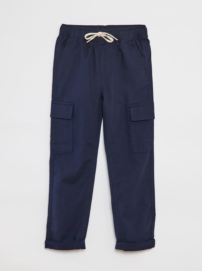 Pantalon multipoche uni Bleu - Kiabi