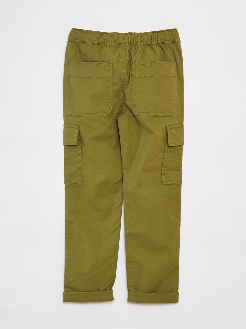 Pantalon multipoche uni Vert - Kiabi