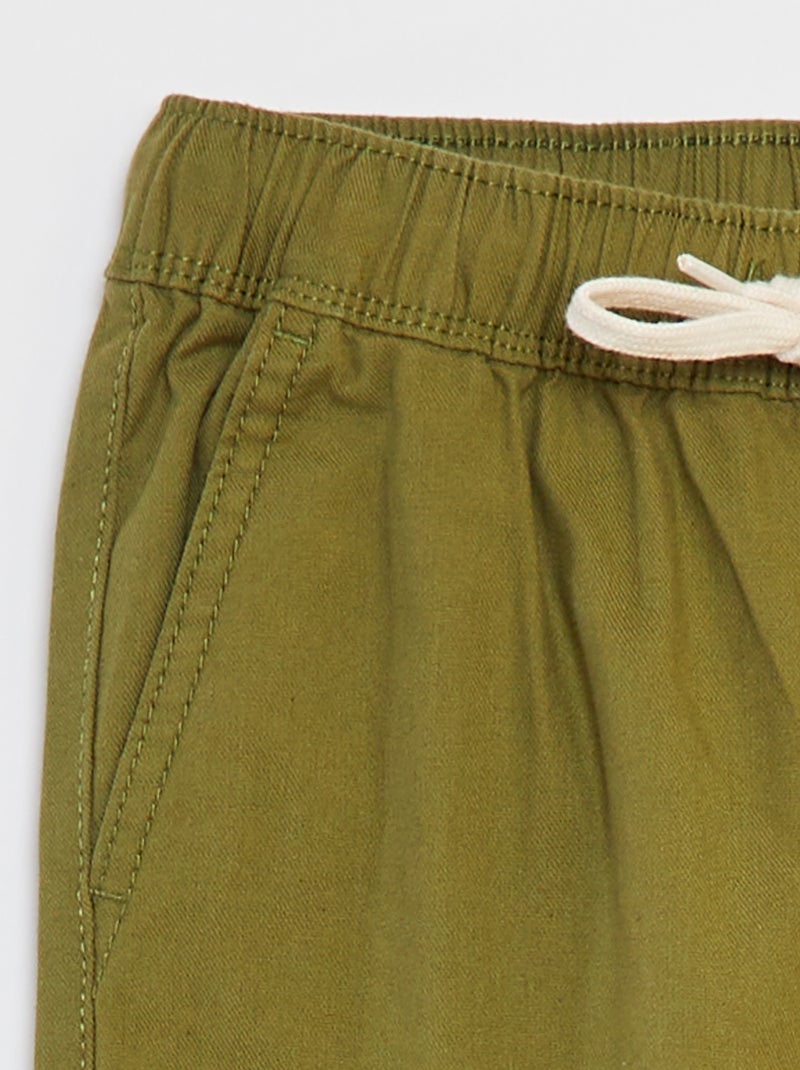 Pantalon multipoche uni Vert - Kiabi