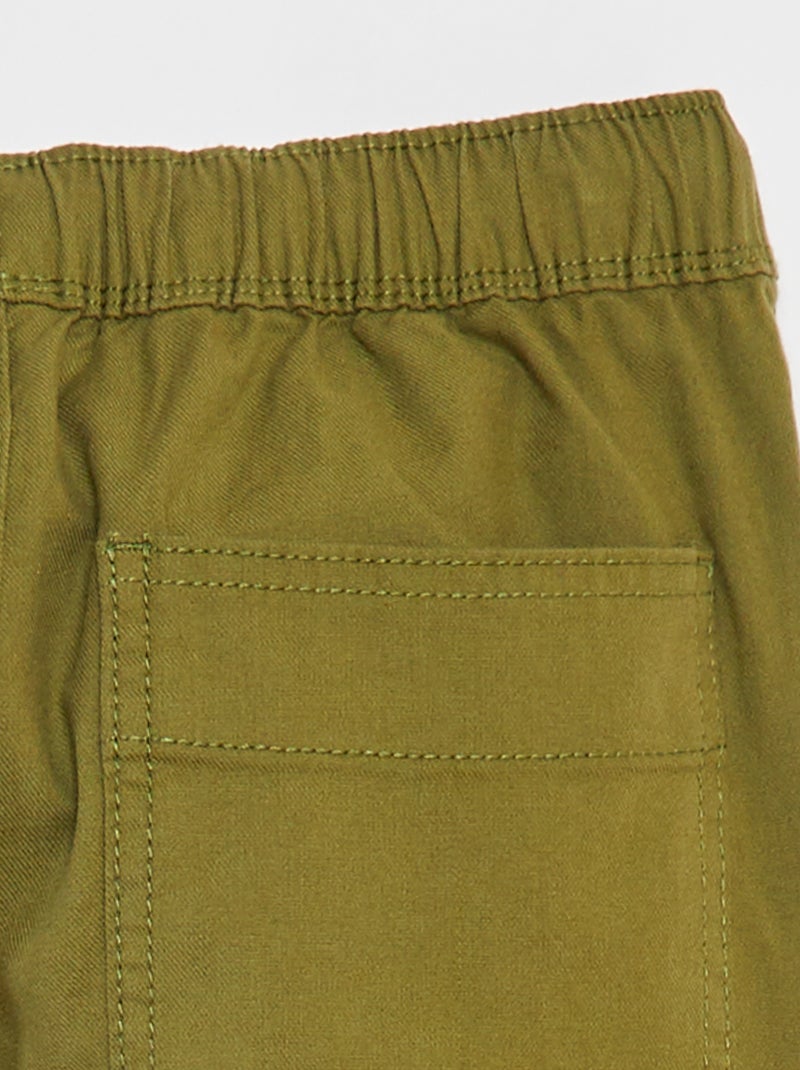 Pantalon multipoche uni Vert - Kiabi