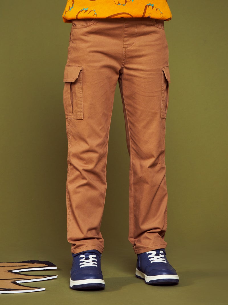 Pantalon multipoches - Coupe + ajustée Beige - Kiabi