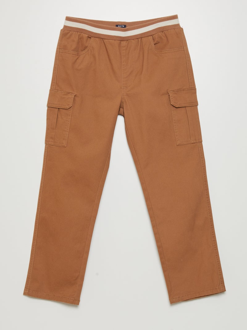 Pantalon multipoches - Coupe + ajustée Beige - Kiabi