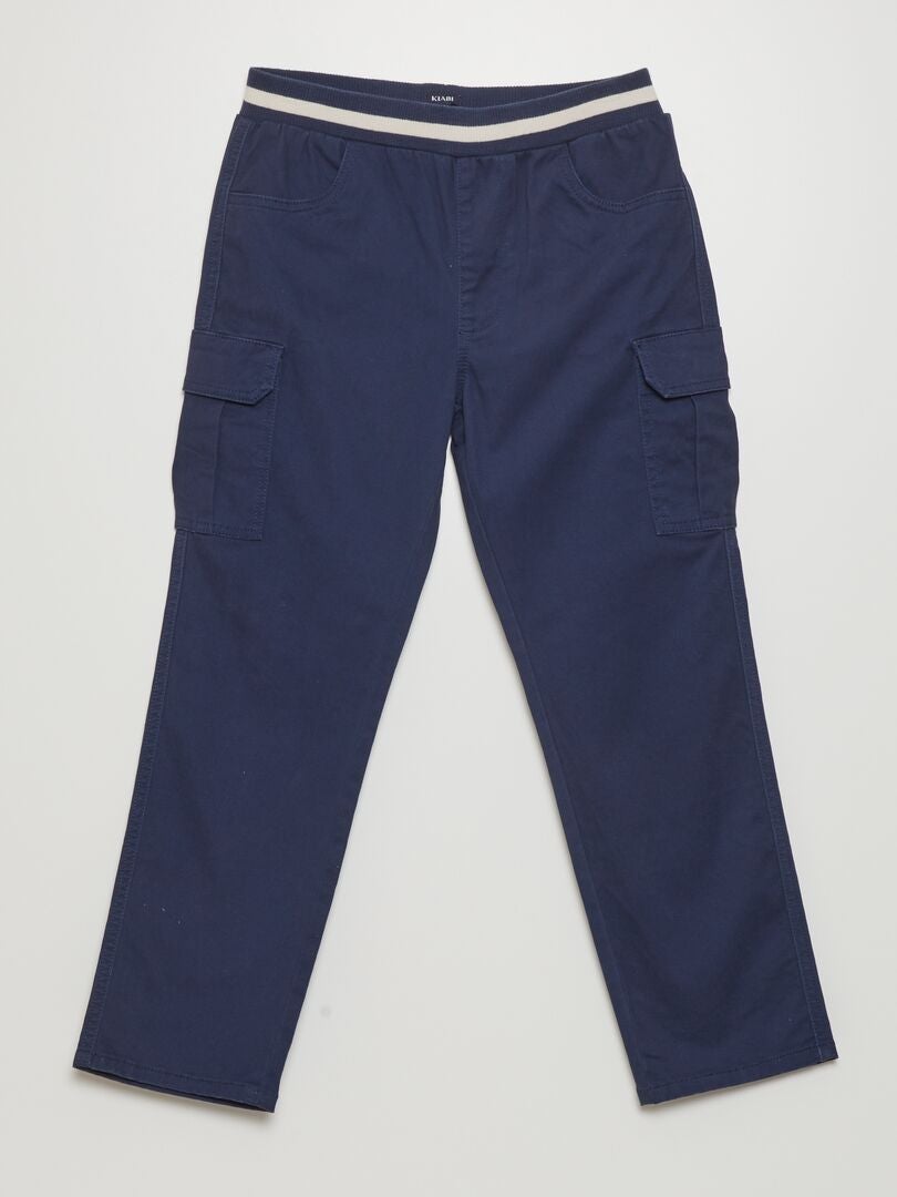 Pantalon multipoches - Coupe + ajustée Noir - Kiabi