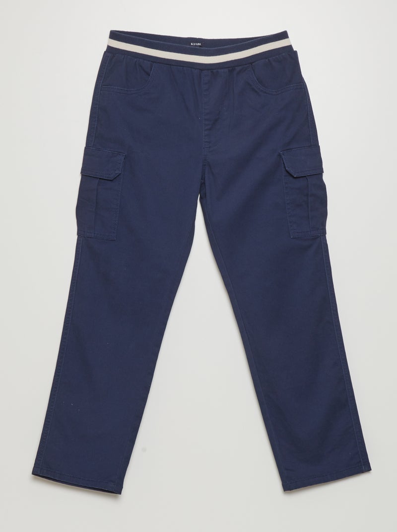 Pantalon multipoches - Coupe + ajustée Noir - Kiabi