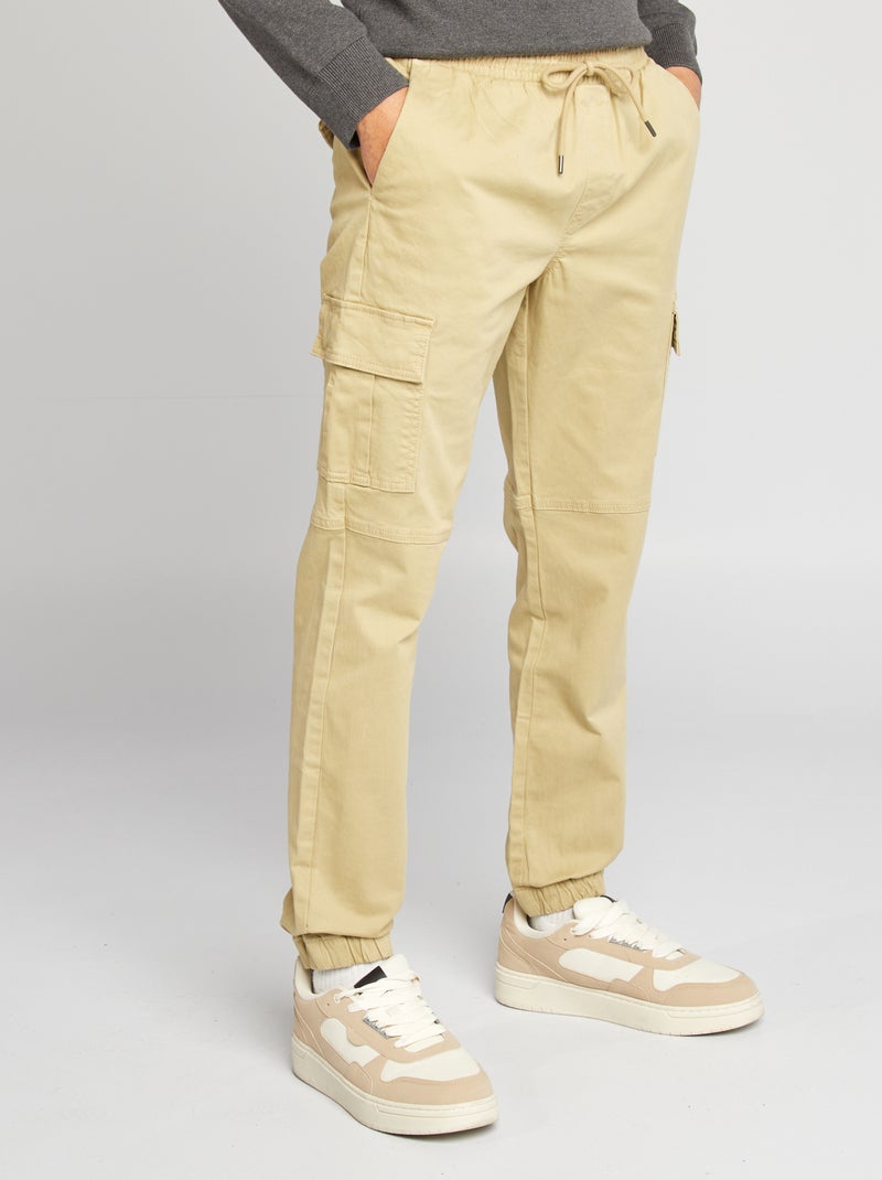Pantalon multipoches avec ceinture élastique + cordons Vert - Kiabi