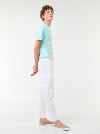 Pantalon multipoches avec ceinture élastiquée + cordons