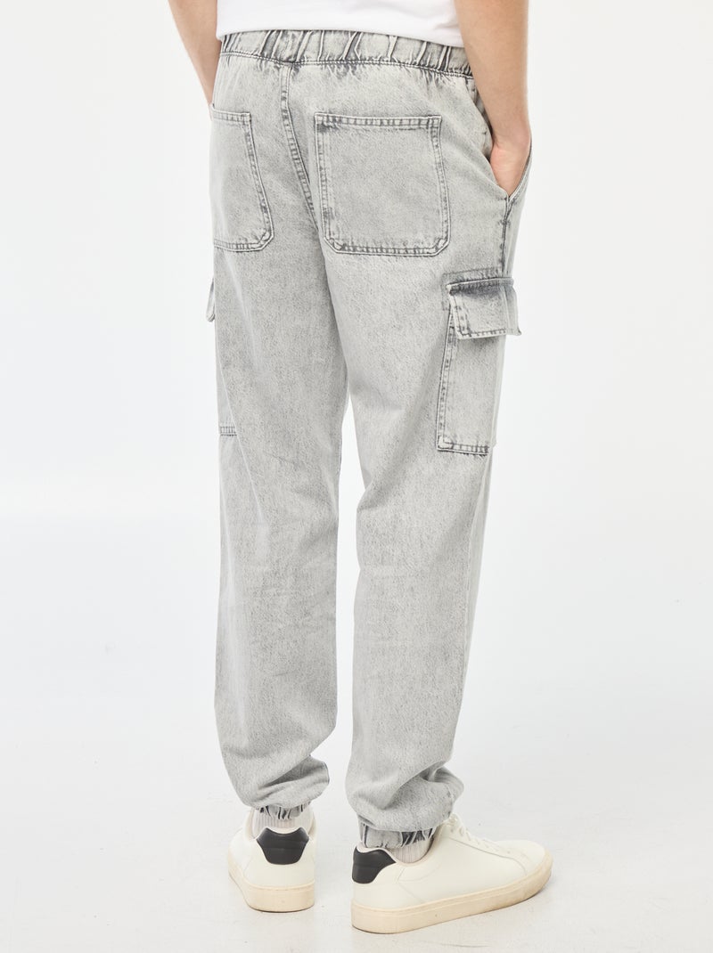 Pantalon multipoches avec ceinture élastiquée Gris - Kiabi