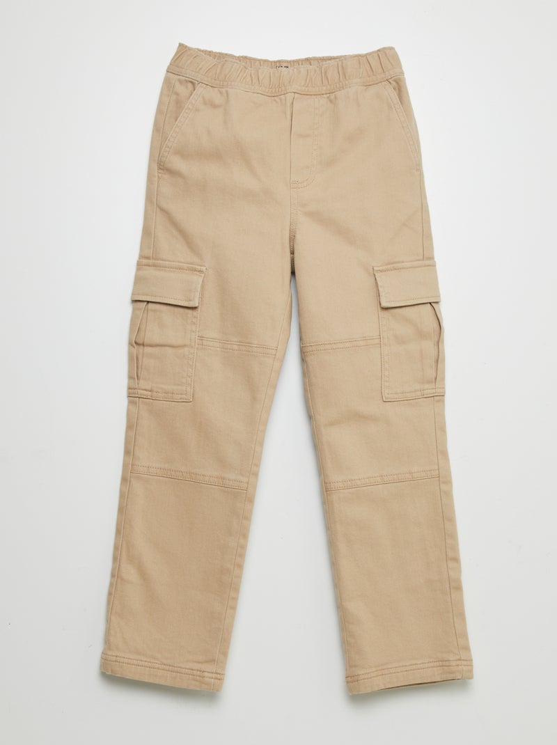 Pantalon multipoches avec doublure intérieure Beige - Kiabi