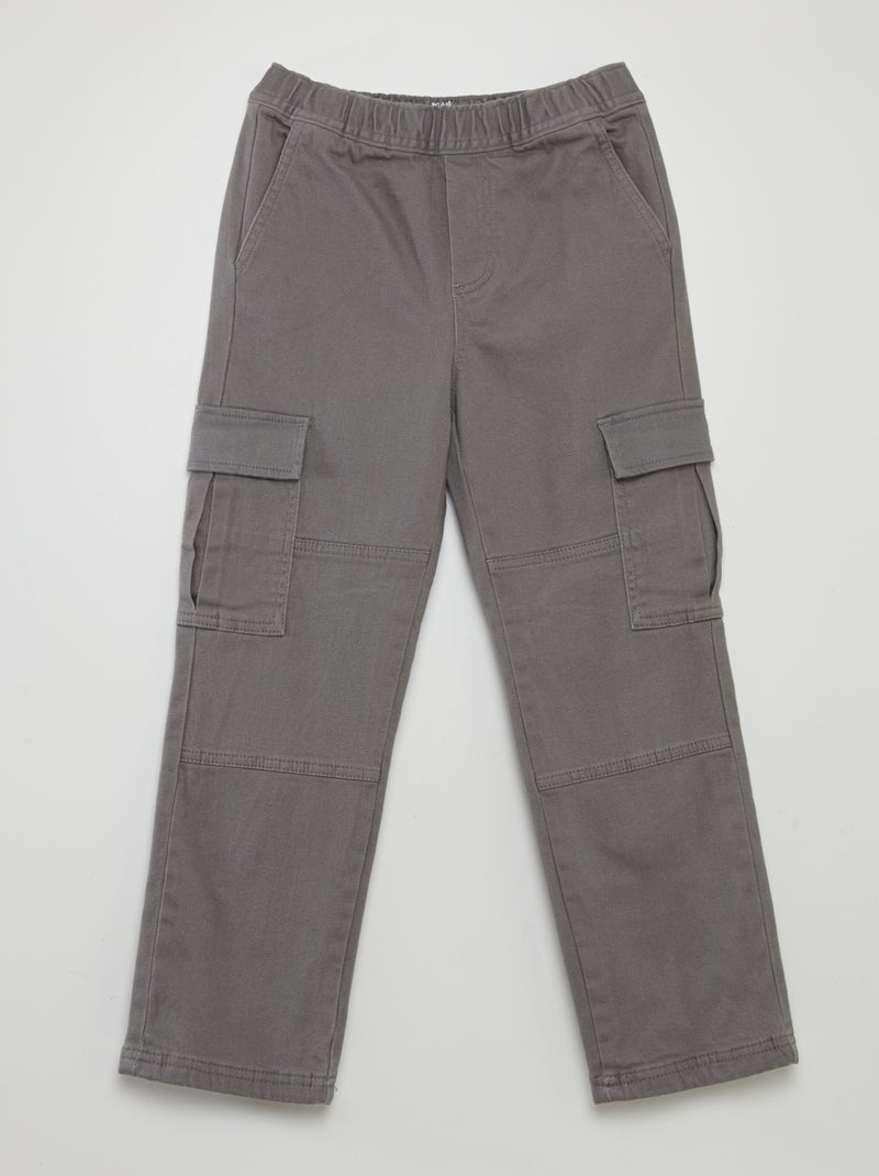 Pantalon multipoches avec doublure intérieure Gris - Kiabi