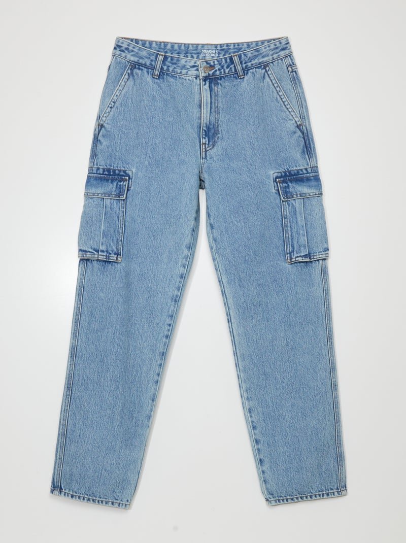 Pantalon multipoches Bleu - Kiabi