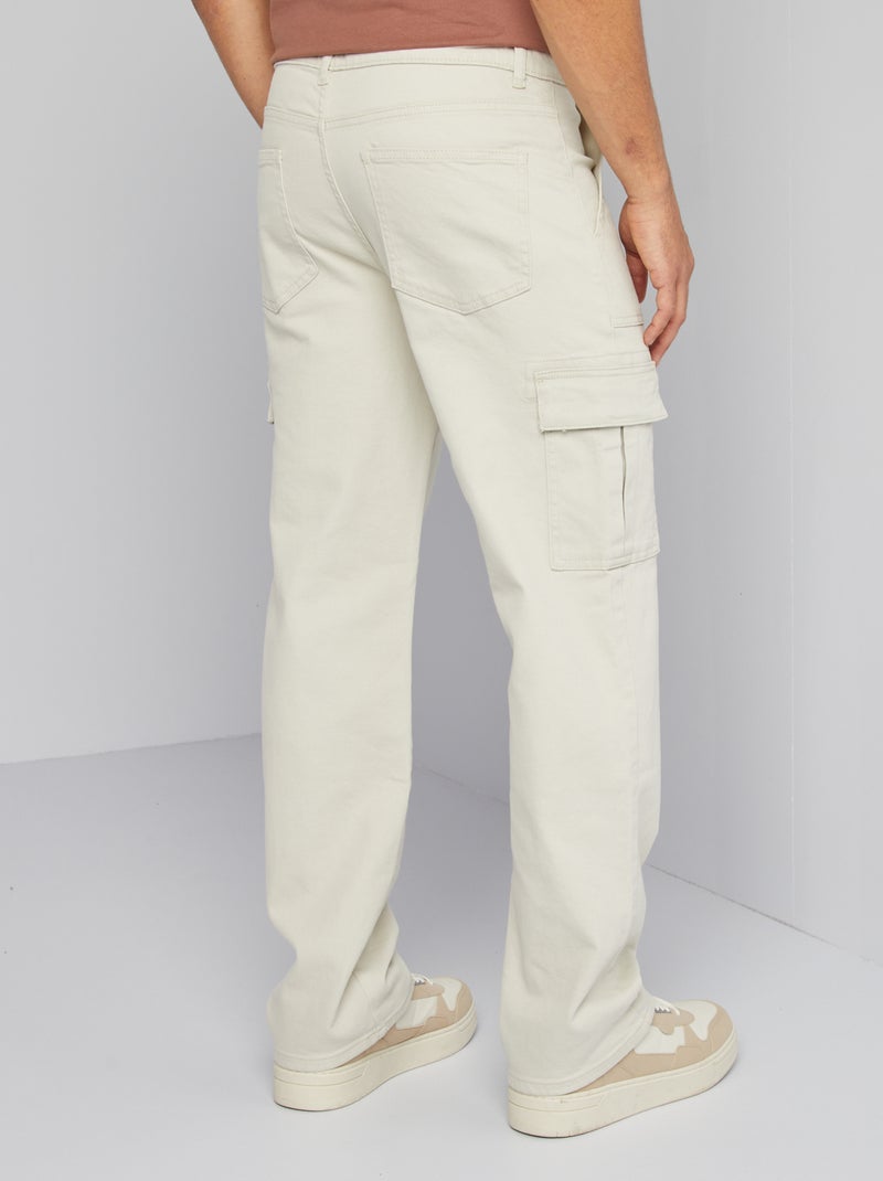 Pantalon multipoches coupe large Gris - Kiabi